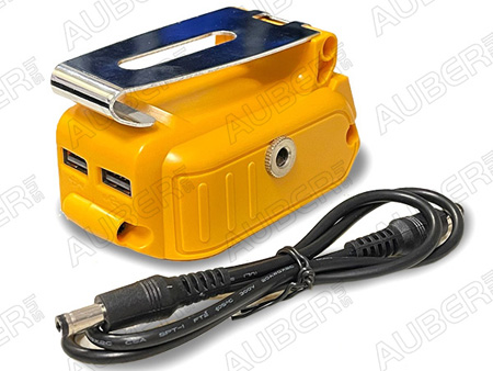 12V Power Adapter for Dewalt Battery Pack, with USB Port, 5A/12V