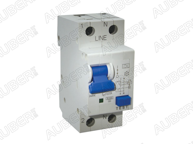 DIN Rail Ground Fault Circuit Breaker w/ Overload (RCBO), 1P+N