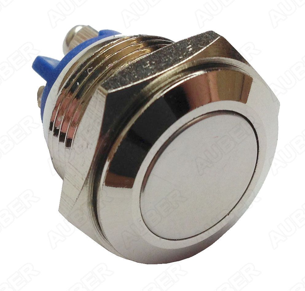 Metal Push Button Switch, NO, Momentary, 16mm - Click Image to Close