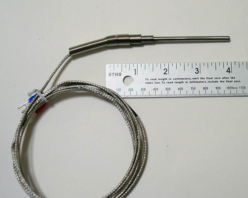 K Type Thermocouple w/ 3" (75mm) Probe