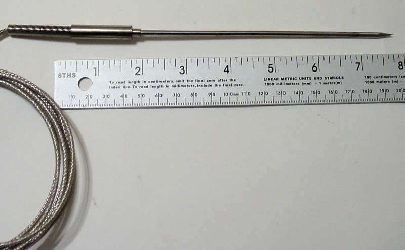K Type Thermocouple w/ 6" (150 mm) Pointed Probe