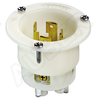 Leviton 125/250V 30A NEMA L14-30P Locking Flanged Inlet