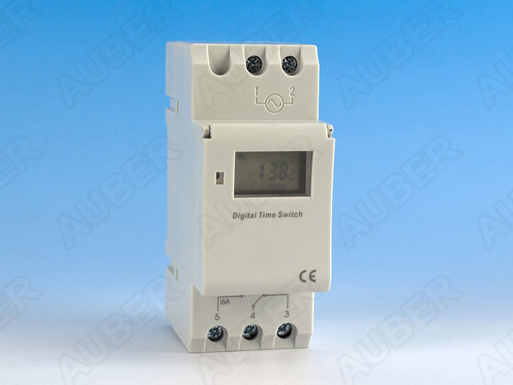 DIN Rail Mounted Programmable Timer Switch, 12V AC/DC