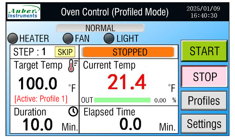 (image for) 4.3" Touchscreen PID Oven Controller, Optional Ramp Soak, w/ Light and Fan Control