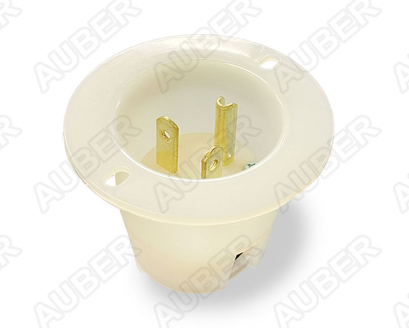 120V 20A NEMA 5-20P Flanged Inlet Receptacle - Click Image to Close