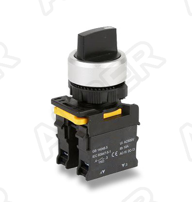 Waterproof 2P Maintained Black 22mm Selector Switch - Click Image to Close