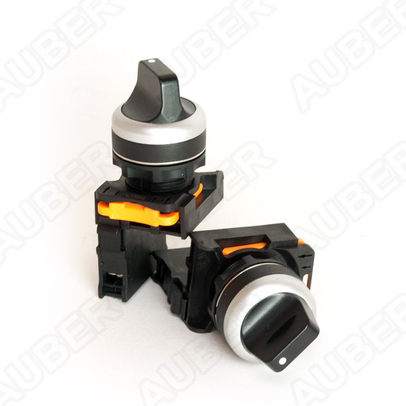 Black Short Profile 22mm Selector Switch, 2-Position Maintained - Click Image to Close