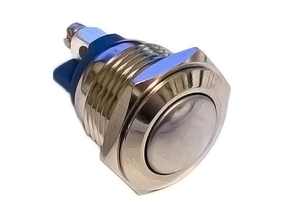 Metal Ball Head Push Button, NO, Momentary, 16mm - Click Image to Close