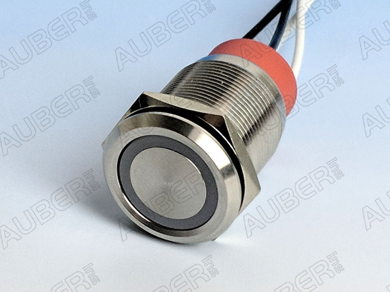 Illuminated Metal Pushbutton Switch, 22mm, High Amp - Click Image to Close