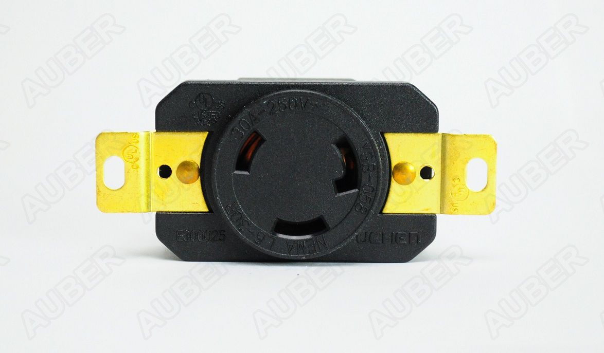 240V 30A NEMA L6-30R Socket For Heater, Black - Click Image to Close