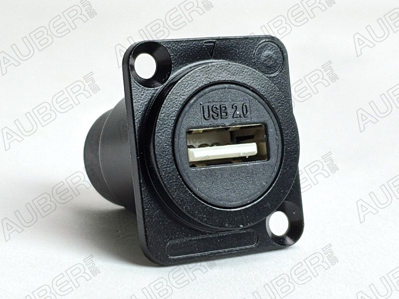USB Feed Thru Panel Mount Connector Female to Female (Type A) - Click Image to Close