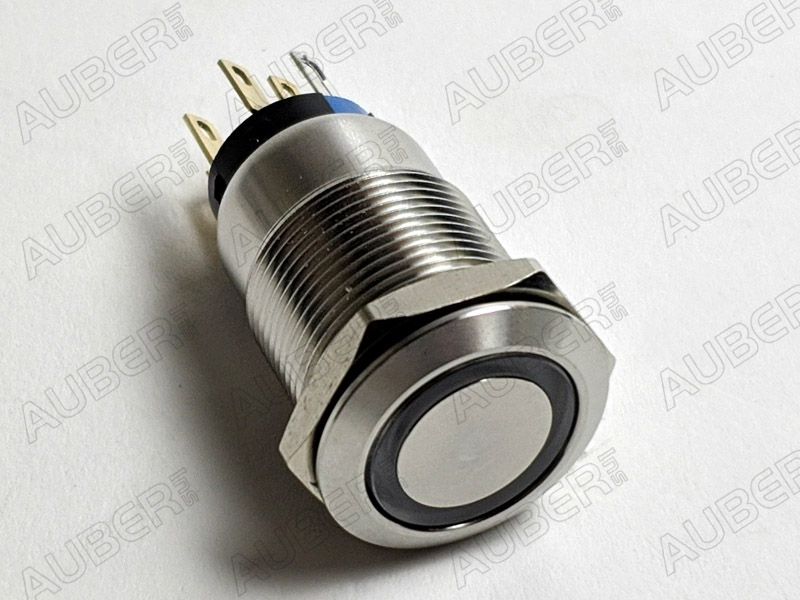 UL listed Illuminated Metal Maintained Push Button Switch 2-Pole - Click Image to Close